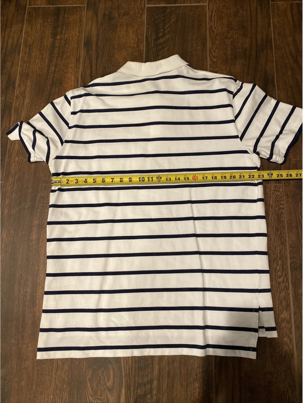 POLO RALPH LAUREN MEN SIZE XL WHITE STRIPED SHORT SLEEVE COLLARED POLO SHIRT